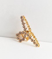 New Look Gold Flower Faux Pearl Gem Claw Clip